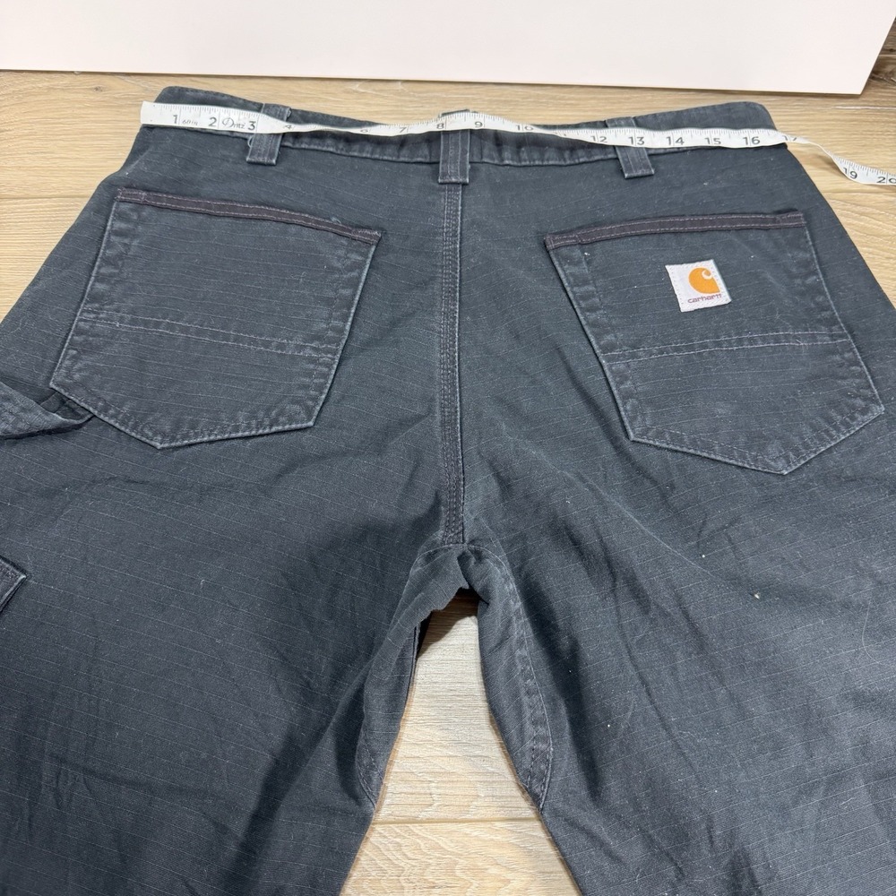 Carhartt B342-BLK Ripstop Cargo Double Knee Work Pants Sz 34x32 Relaxed Fit - Picture 3 of 7